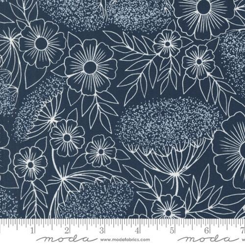 Quilting Cotton Field Of Flowers Navy Floral Moda