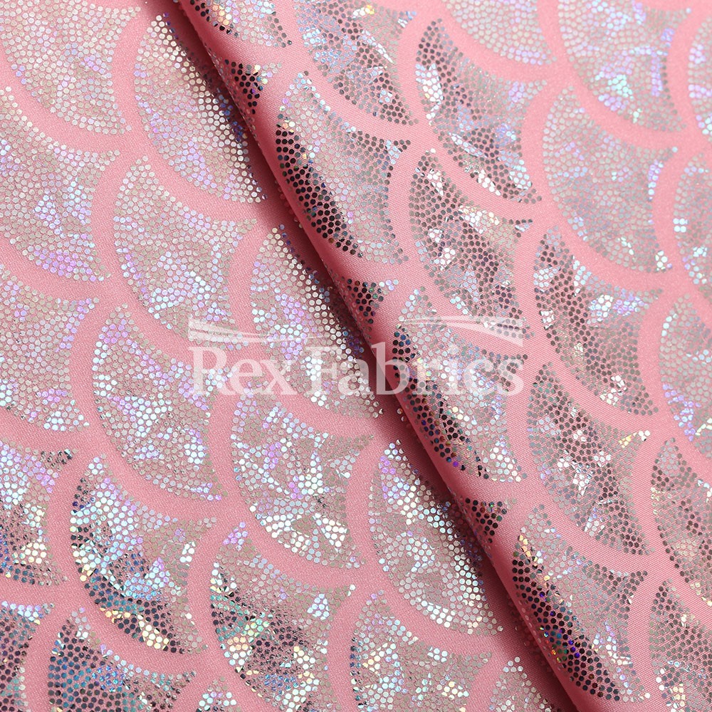 Monster Mermaid Nylon Spandex Fabric - Fish-Scale Hologram, 58-60" Width (1 Yard)