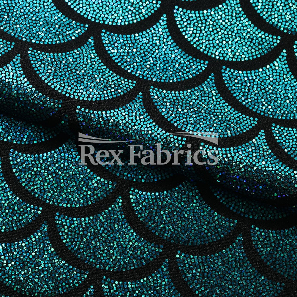Monster Mermaid Nylon Spandex Fabric - Fish-Scale Hologram, 58-60" Width (1 Yard)
