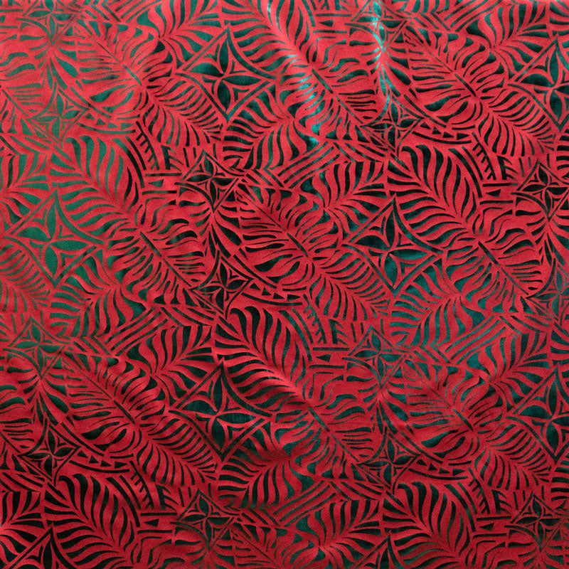 Polyester Foil Print Monstera Leaf Tiara Fabric