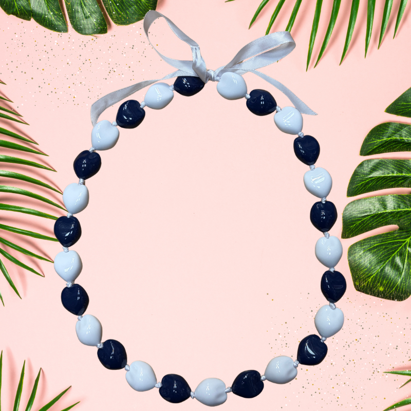 Kukui Nut Lei Necklace - Colorful Hawaiian Lei, 0.7-0.9 Lb (1 Piece)