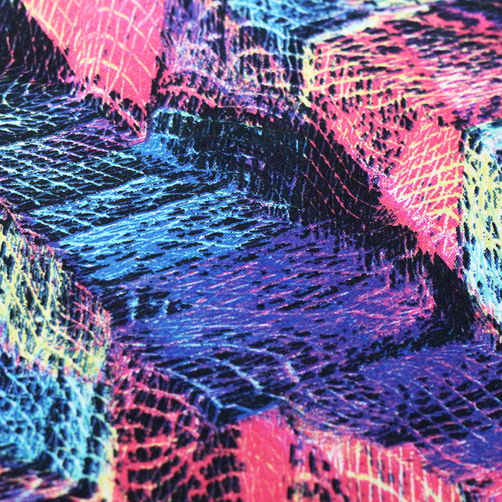 Netscape Nylon Spandex Fabric - Multicolor Abstract Print, 58-60" Width (1 Yard)