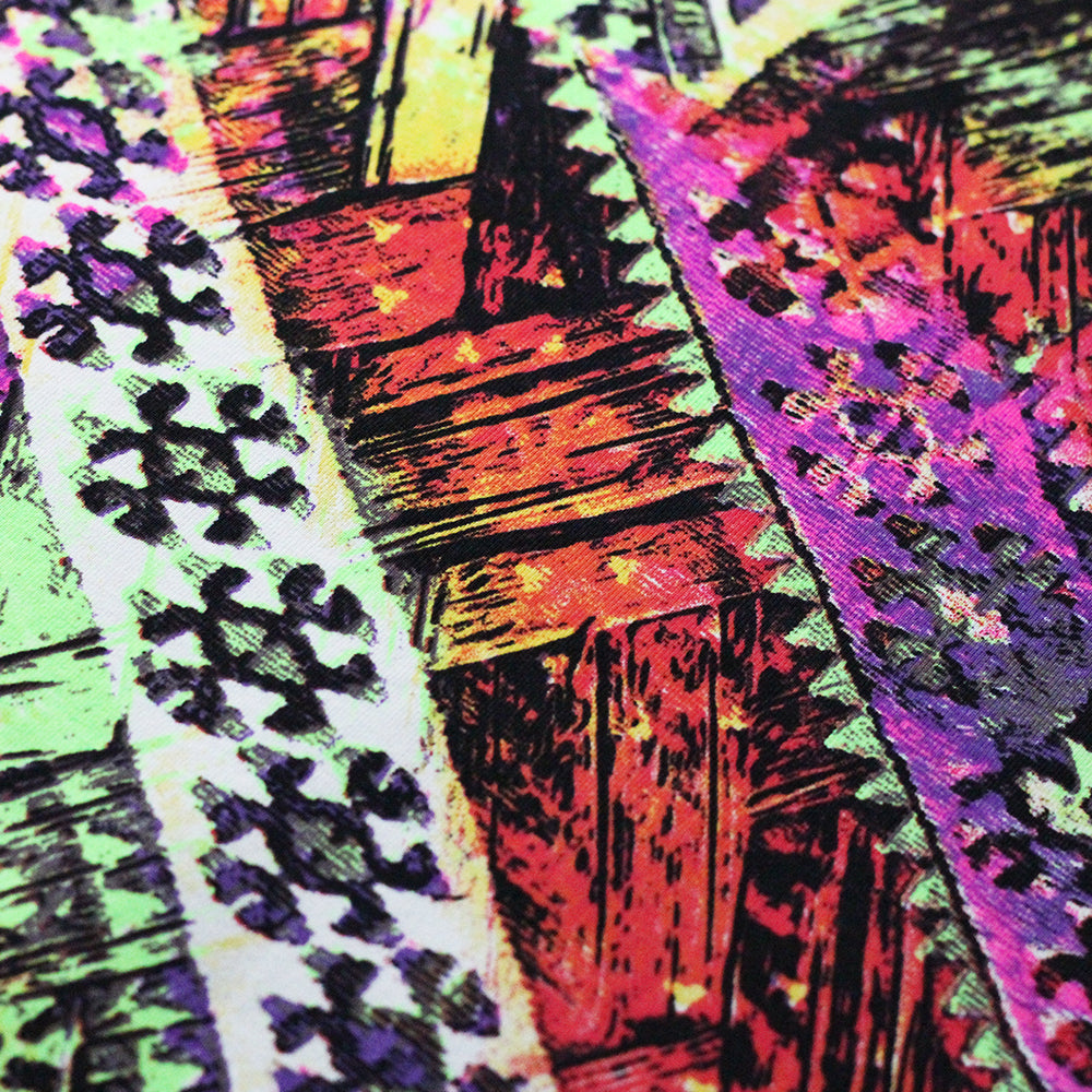 Azteca Nylon Spandex Fabric - Multicolor African Print, 58/60" Width, 320 GSM (1 Yard)