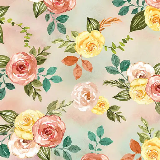 Cotton Floral Fabric Multi Gone Country 44/45"