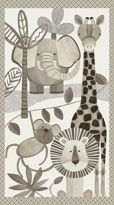 Cotton Panel Multi Jungle Romp 24"