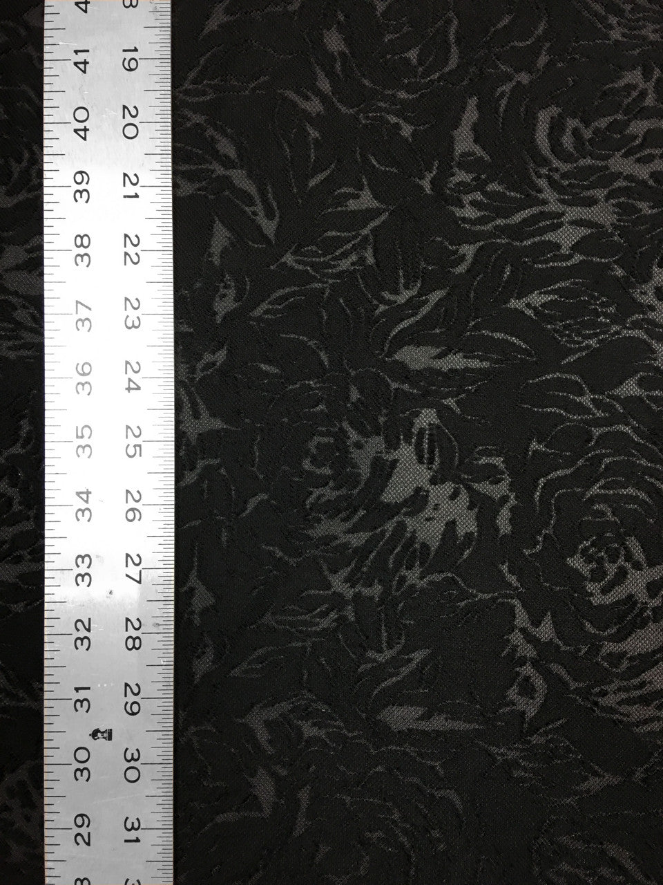 Polyester Floral Lace Fabric - Textured Floral Design, White, Black