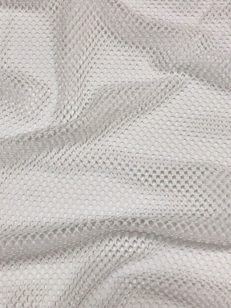 Polyester Mesh Fabric - White See Through Plain Mesh, 64" Width