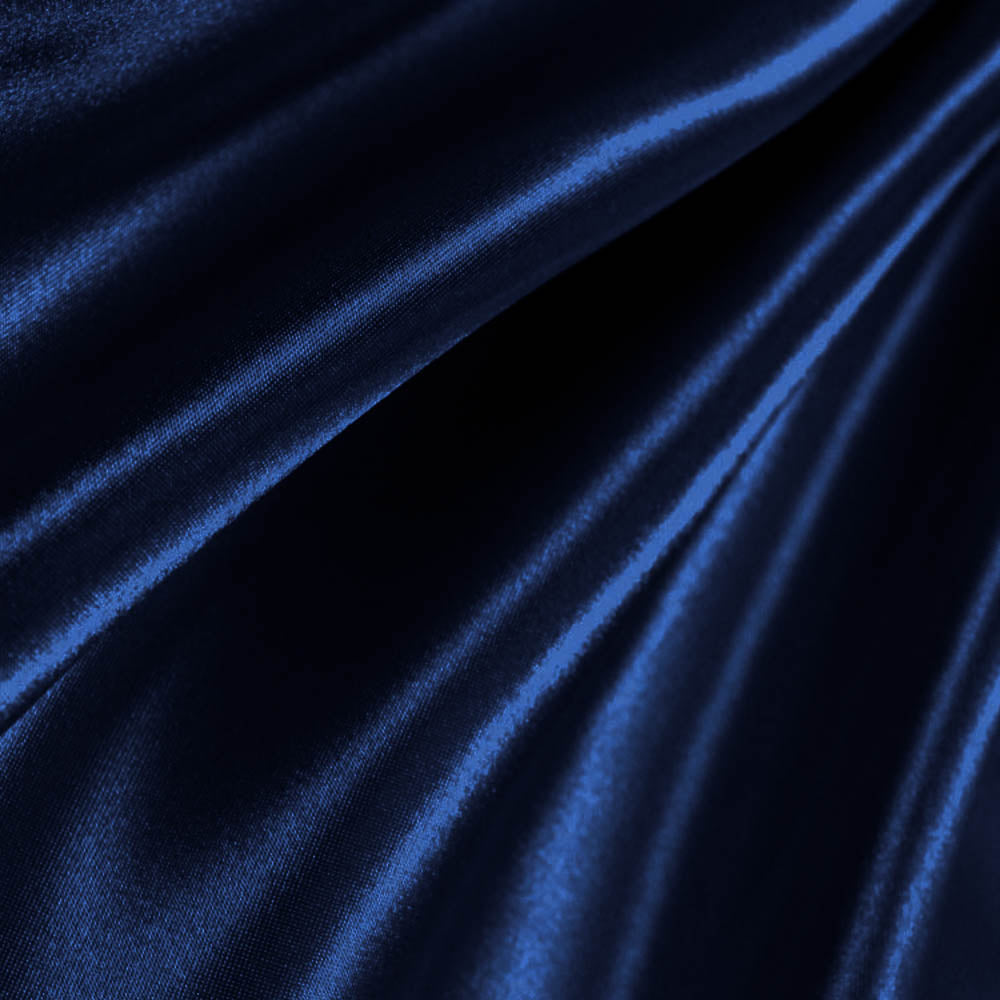Navy Poly Satin Fabric,