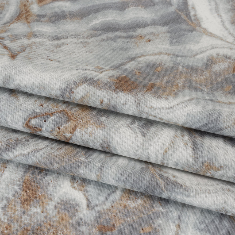 Stonehenge Quilting Cotton by Northcott - Warm Gray Marble 8 Swirling Stone - Surfaces Collection