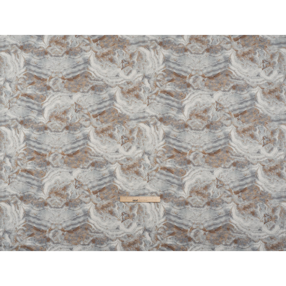 Stonehenge Quilting Cotton by Northcott - Warm Gray Marble 8 Swirling Stone - Surfaces Collection