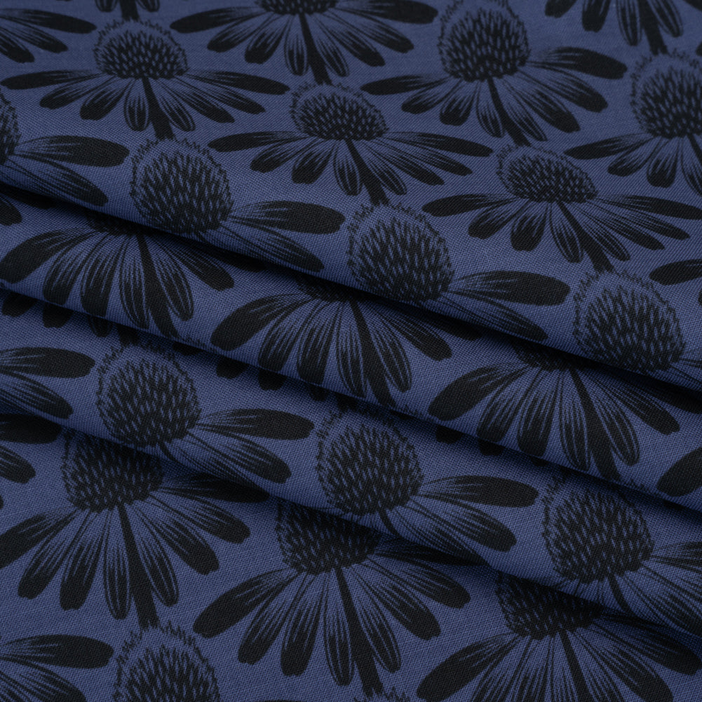 Printed Quilting Cotton by Anna Maria Textiles for Northcott - Night Coneflower Floral - Indelible Collection