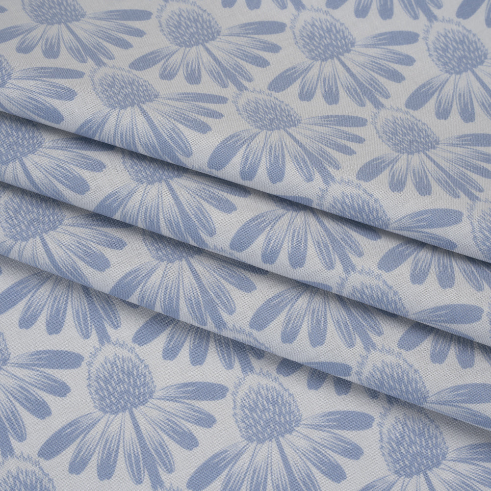 Printed Quilting Cotton by Anna Maria Textiles for Northcott - Sky Coneflower Floral - Indelible Collection