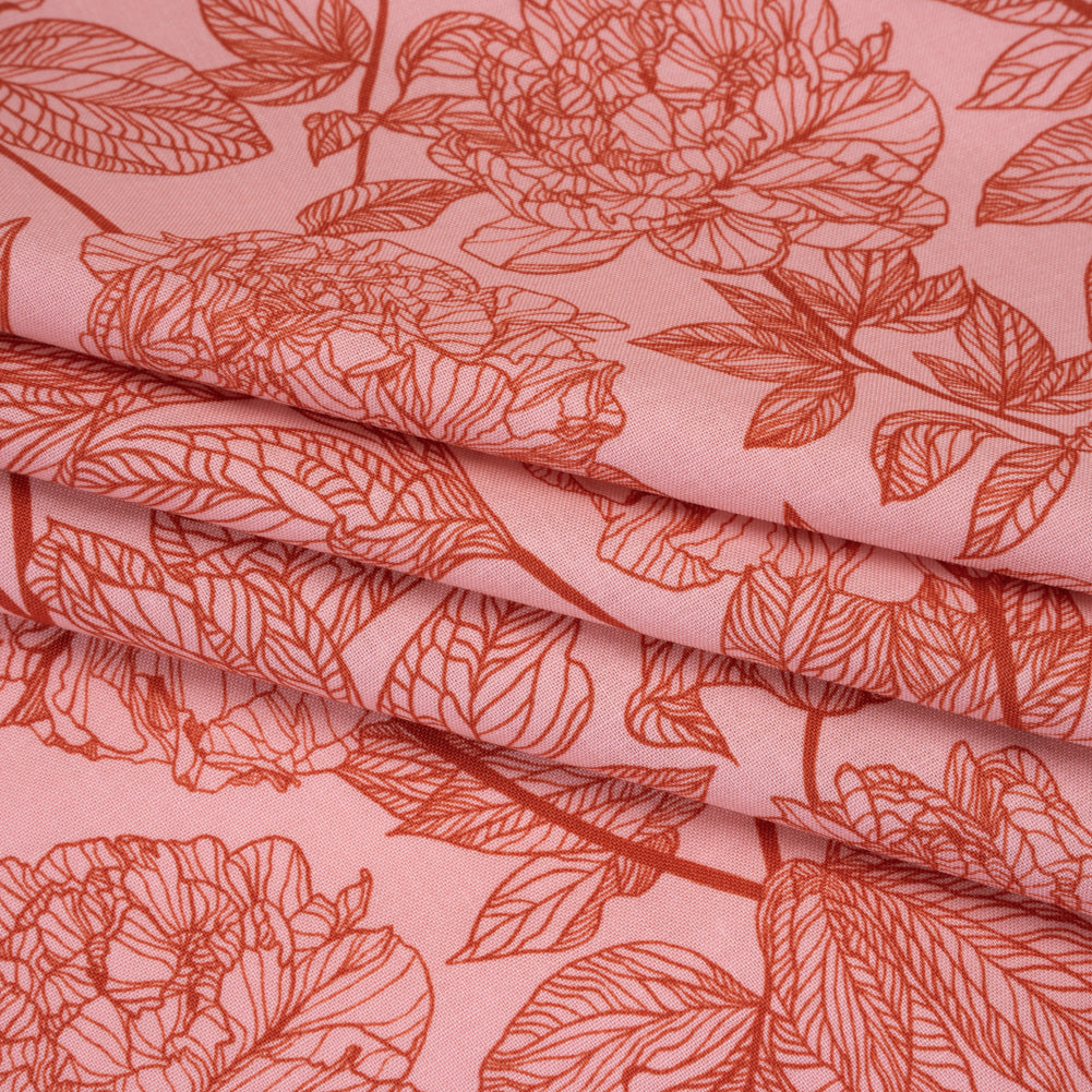 Printed Quilting Cotton by Anna Maria Textiles for Northcott - Rouge Peony Floral - Indelible Collection