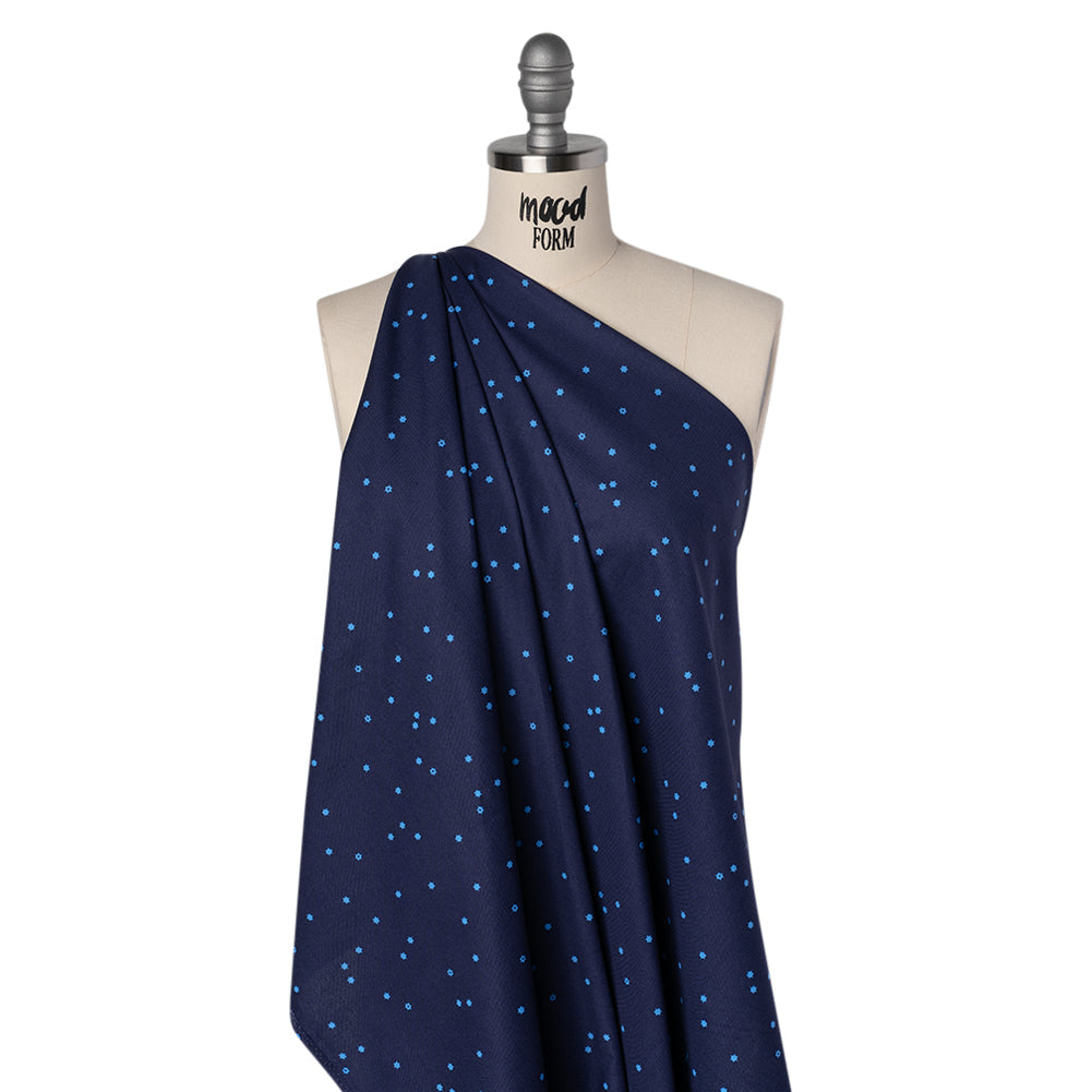 Printed Quilting Cotton by Ghazal Razavi for FIGO Studio - Navy Flowers - Seasons Basics Collection
