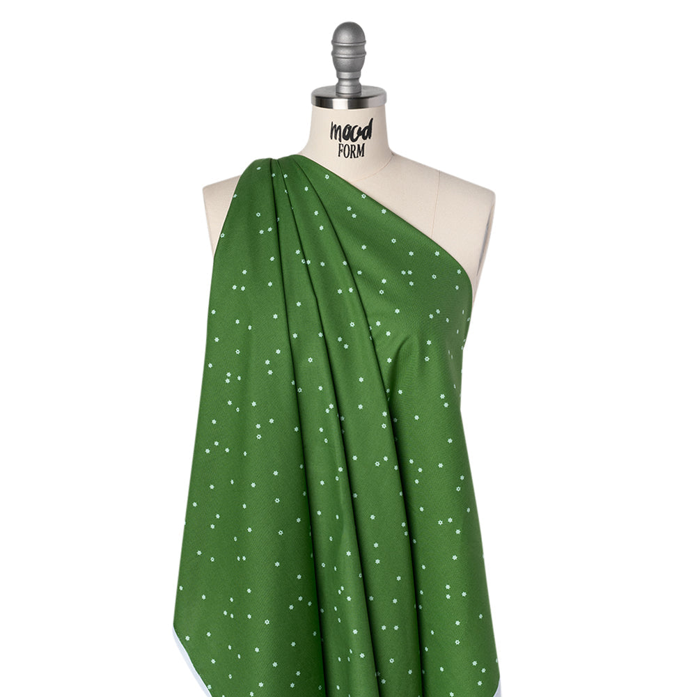 Printed Quilting Cotton by Ghazal Razavi for FIGO Studio - Green Flowers - Seasons Basics Collection