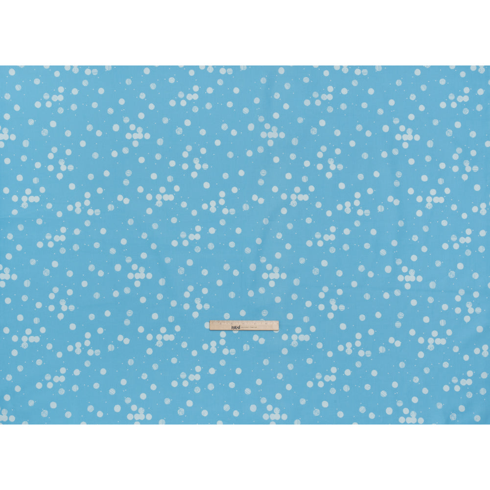 Printed Quilting Cotton by Ghazal Razavi for FIGO Studio - Blue Snow Textured Circles and Spots - Seasons Basics Collection