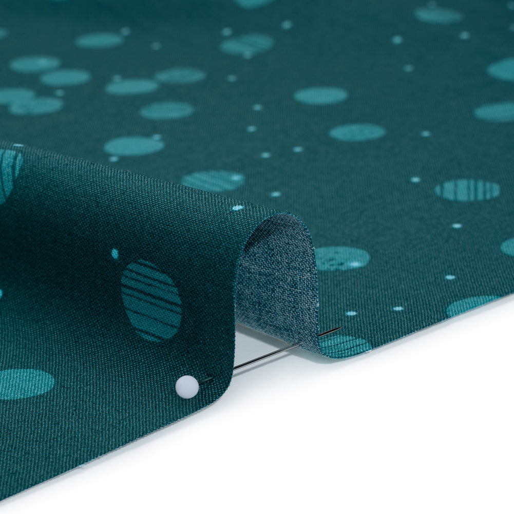 Printed Quilting Cotton by Ghazal Razavi for FIGO Studio - Teal Snow Textured Circles and Spots - Seasons Basics Collection