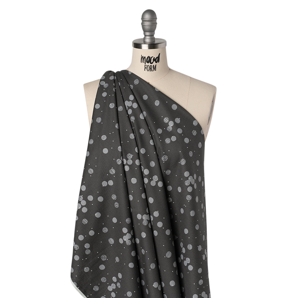 Printed Quilting Cotton by Ghazal Razavi for FIGO Studio - Gray Snow Textured Circles and Spots - Seasons Basics Collection
