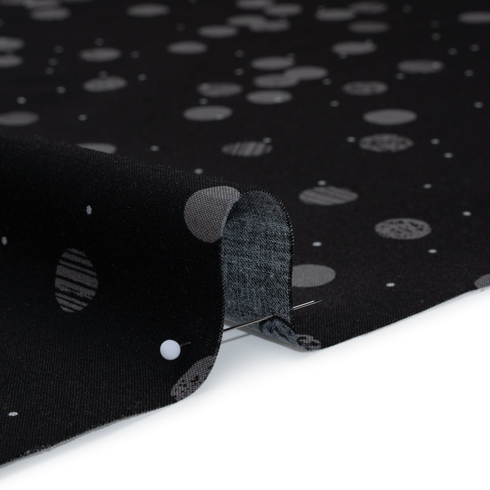 Printed Quilting Cotton by Ghazal Razavi for FIGO Studio - Black Snow Textured Circles and Spots - Seasons Basics Collection
