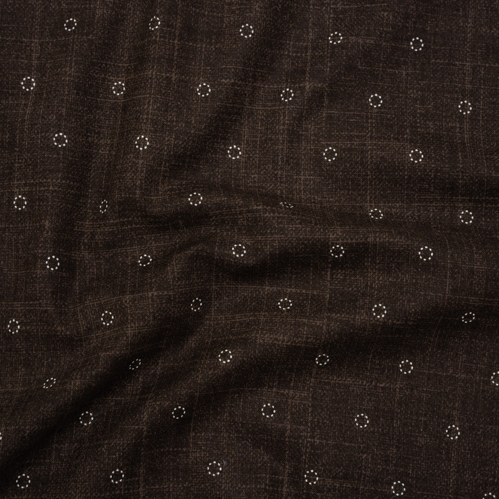 Printed Quilting Cotton by Ghazal Razavi for FIGO Studio - Brown Stitches Circles - Stash Collection