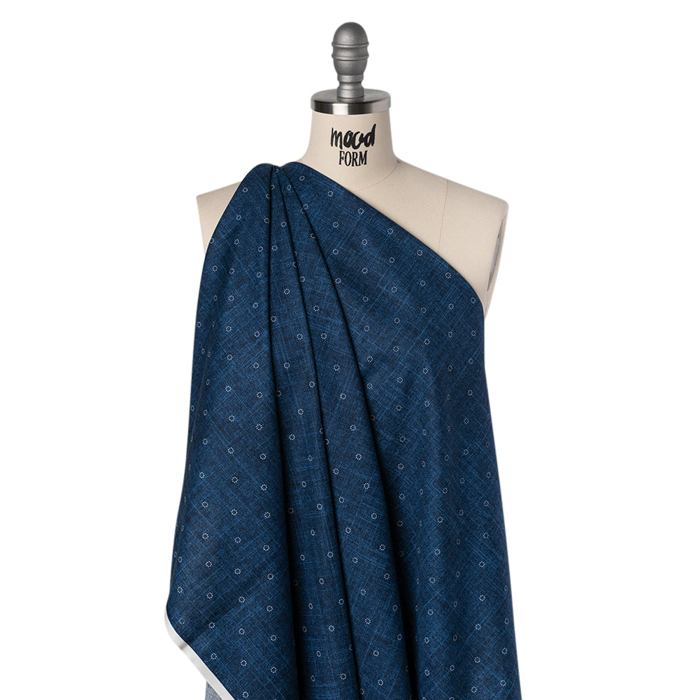 Printed Quilting Cotton by Ghazal Razavi for FIGO Studio - Denim Stitches Circles - Stash Collection