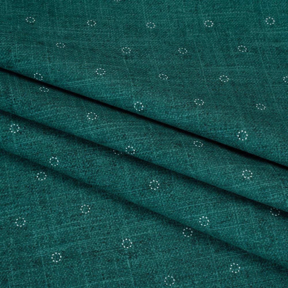 Printed Quilting Cotton by Ghazal Razavi for FIGO Studio - Teal Stitches Circles - Stash Collection