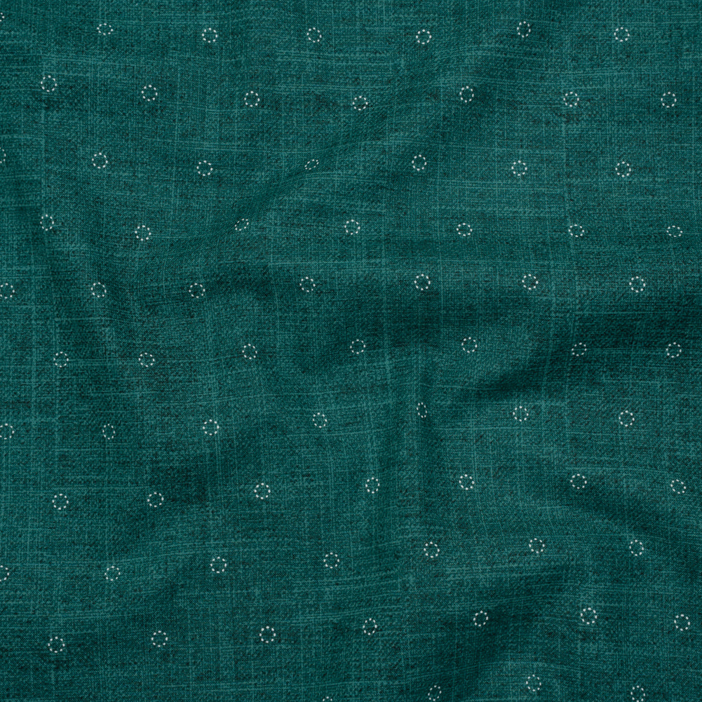 Printed Quilting Cotton by Ghazal Razavi for FIGO Studio - Teal Stitches Circles - Stash Collection