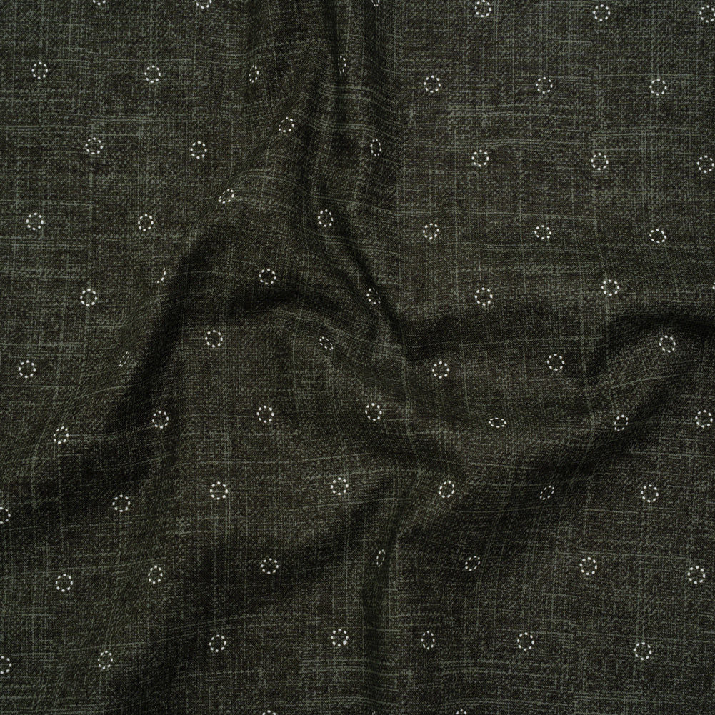 Printed Quilting Cotton by Ghazal Razavi for FIGO Studio - Olive Stitches Circles - Stash Collection