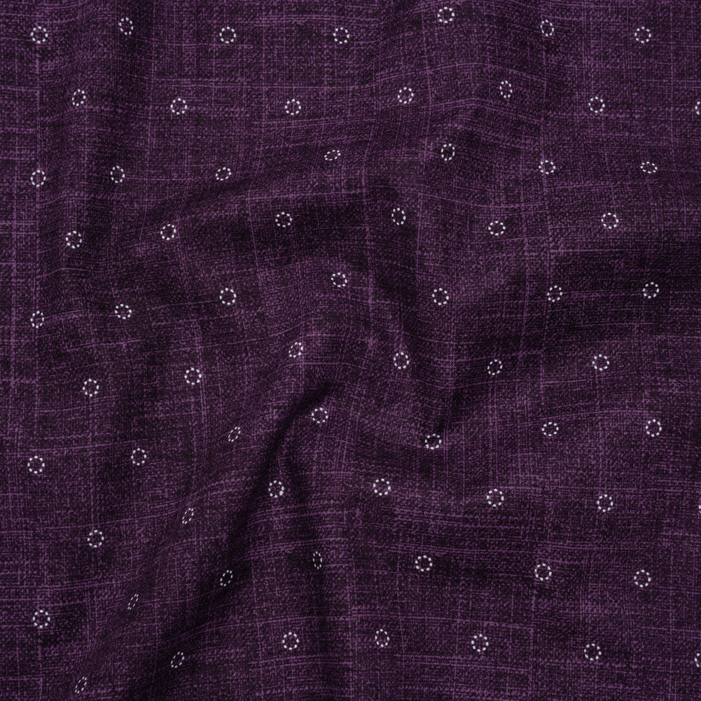Printed Quilting Cotton by Ghazal Razavi for FIGO Studio - Purple Stitches Circles - Stash Collection