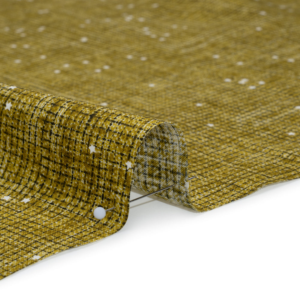 Printed Quilting Cotton by Ghazal Razavi for FIGO Studio - Chartreuse Checks and Stars - Stash Collection