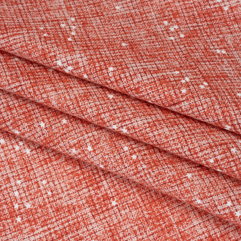 Printed Quilting Cotton by Ghazal Razavi for FIGO Studio - Orange Checks and Stars - Stash Collection
