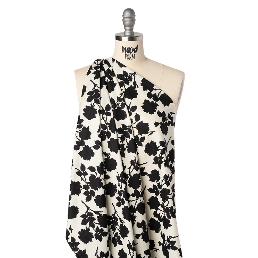 Printed Quilting Cotton by Heather Bailey for FIGO Studio - Midnight Bramble Floral Silhouettes - Pop Sugar Collection