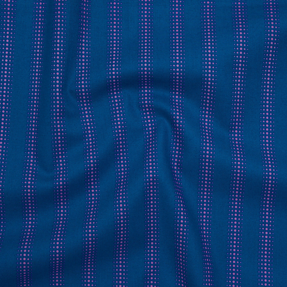 Printed Quilting Cotton by Heather Bailey for FIGO Studio - Navy Dot Stripe - Pop Sugar Collection