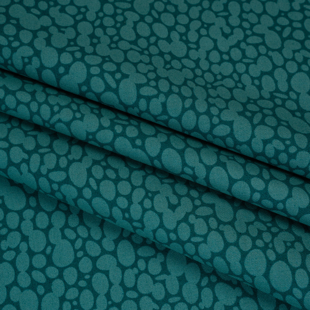 Printed Quilting Cotton by Heather Bailey for FIGO Studio - Slate Skipping Stones Abstract Circles - Pop Sugar Collection