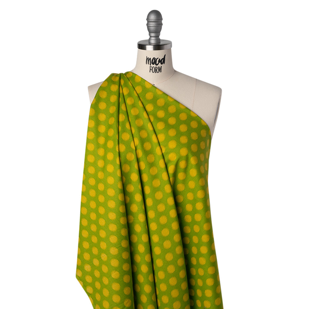 Printed Quilting Cotton by Heather Bailey for FIGO Studio - Green Top Dot Ikat Polka Dots - Pop Sugar Collection