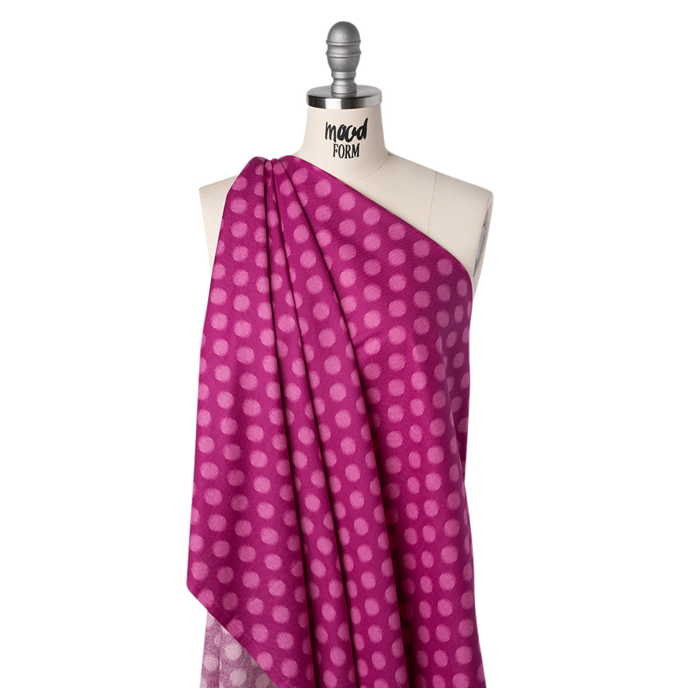 Printed Quilting Cotton by Heather Bailey for FIGO Studio - Violet Top Dot Ikat Polka Dots - Pop Sugar Collection