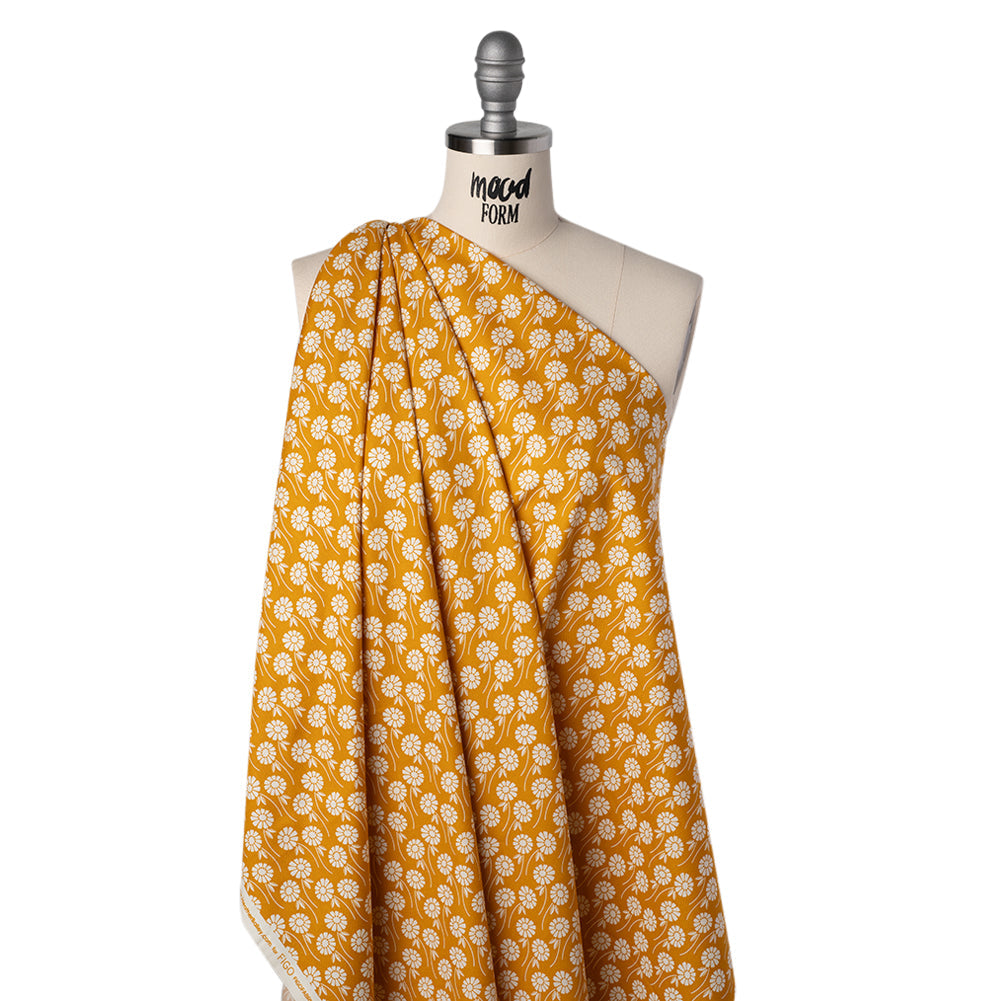 Printed Quilting Cotton by Heather Bailey for FIGO Studio - Butterscotch Upsy Daisy Floral - Pop Sugar Collection