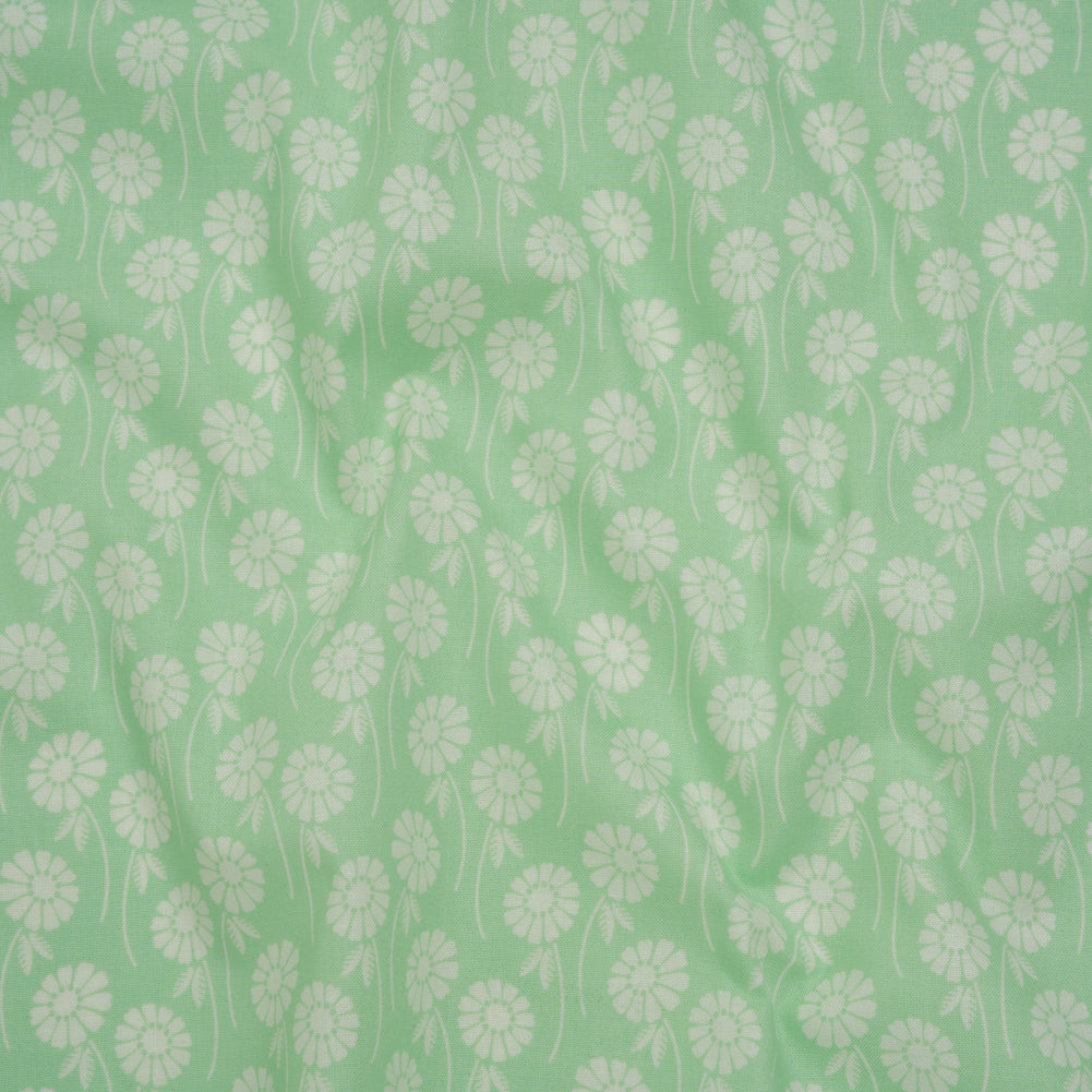Printed Quilting Cotton by Heather Bailey for FIGO Studio - Aqua Upsy Daisy Floral - Pop Sugar Collection