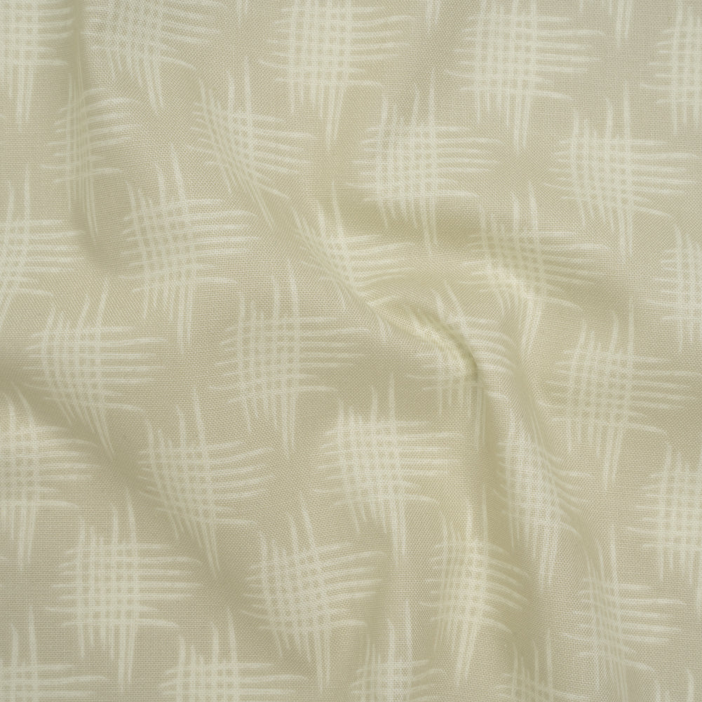 Printed Quilting Cotton by Heather Bailey for FIGO Studio - Dove Woven Grid Lines - Pop Sugar Collection