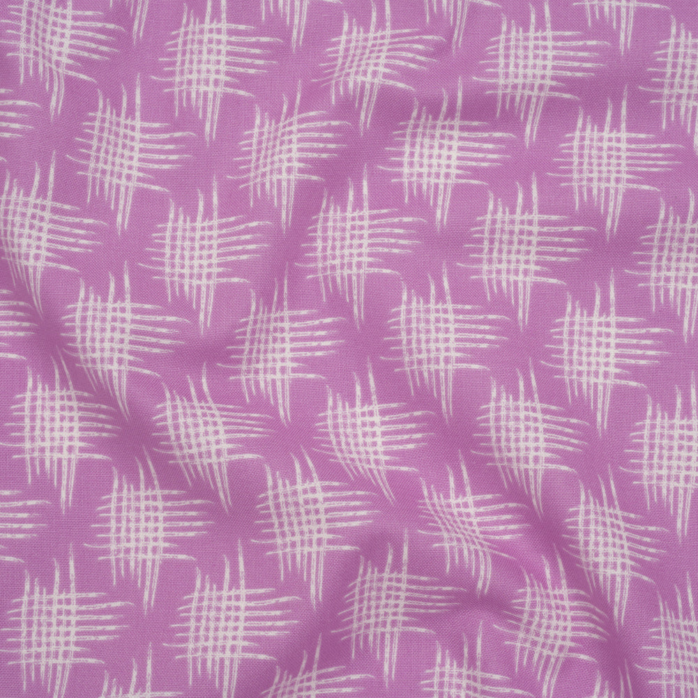 Printed Quilting Cotton by Heather Bailey for FIGO Studio - Lavender Woven Grid Lines- Pop Sugar Collection