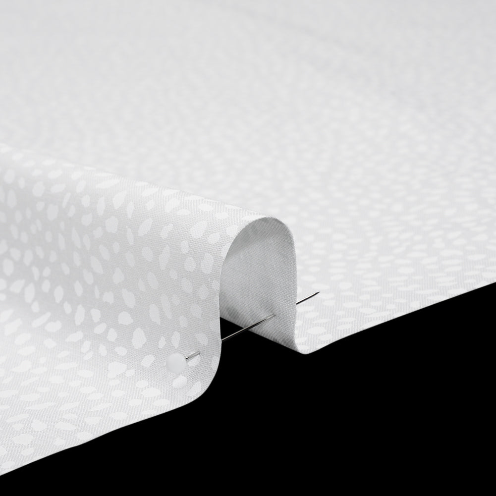 Printed Quilting Cotton by Ghazal Razavi for FIGO Studio - White on White Spotty - Dovetail Collection