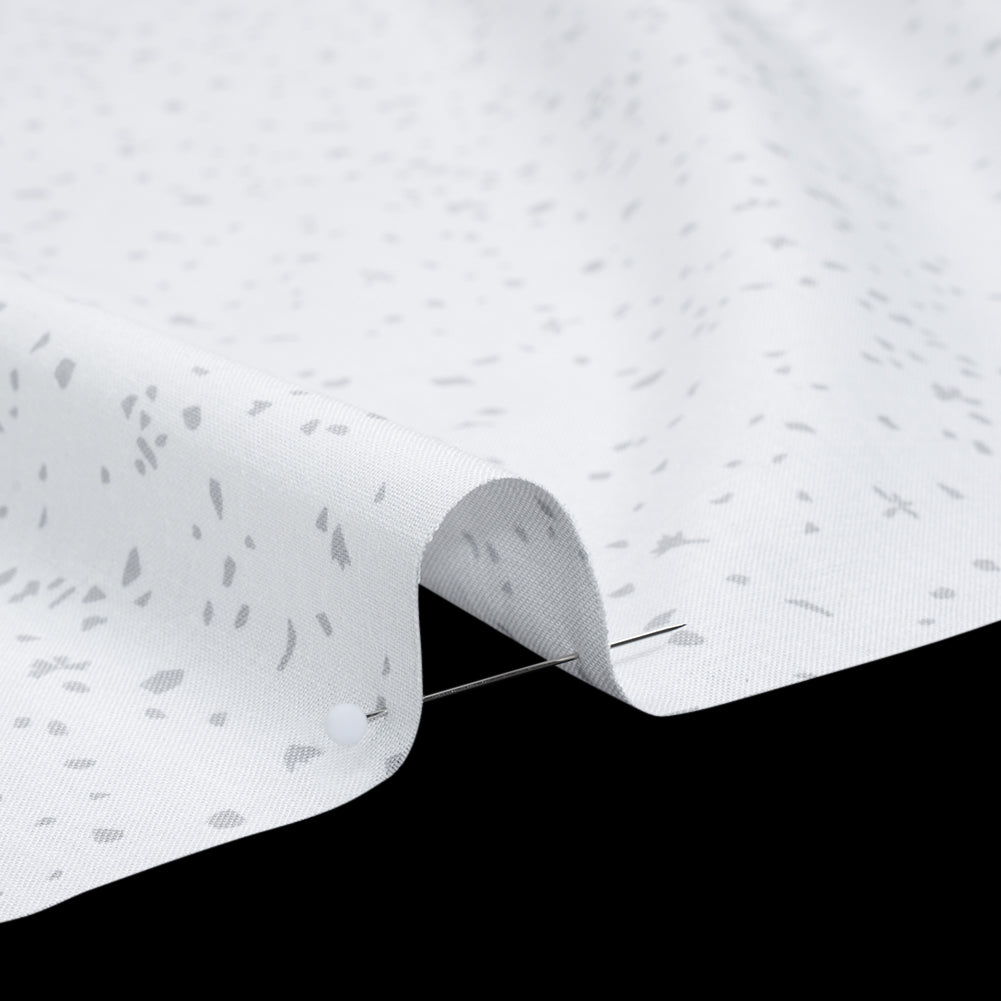 Printed Quilting Cotton by Ghazal Razavi for FIGO Studio - White and Gray Petals - Dovetail Collection