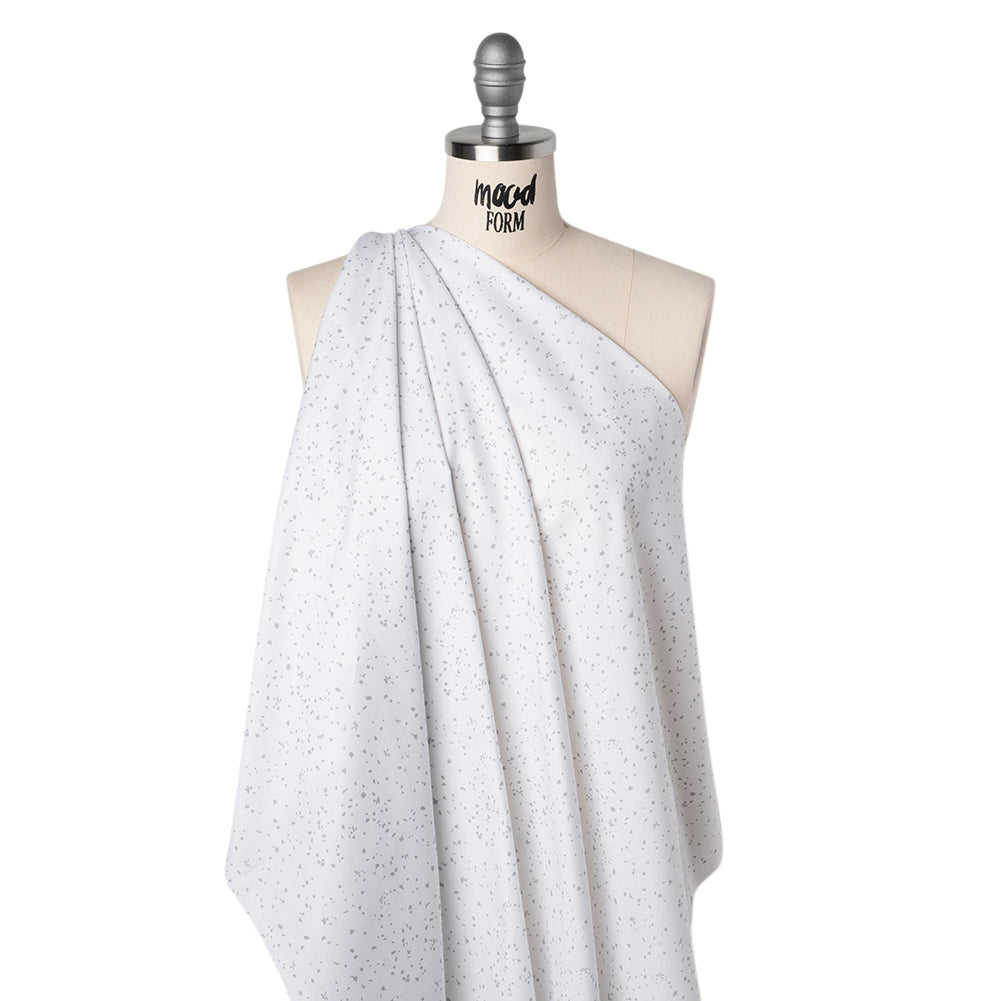Printed Quilting Cotton by Ghazal Razavi for FIGO Studio - White and Gray Petals - Dovetail Collection