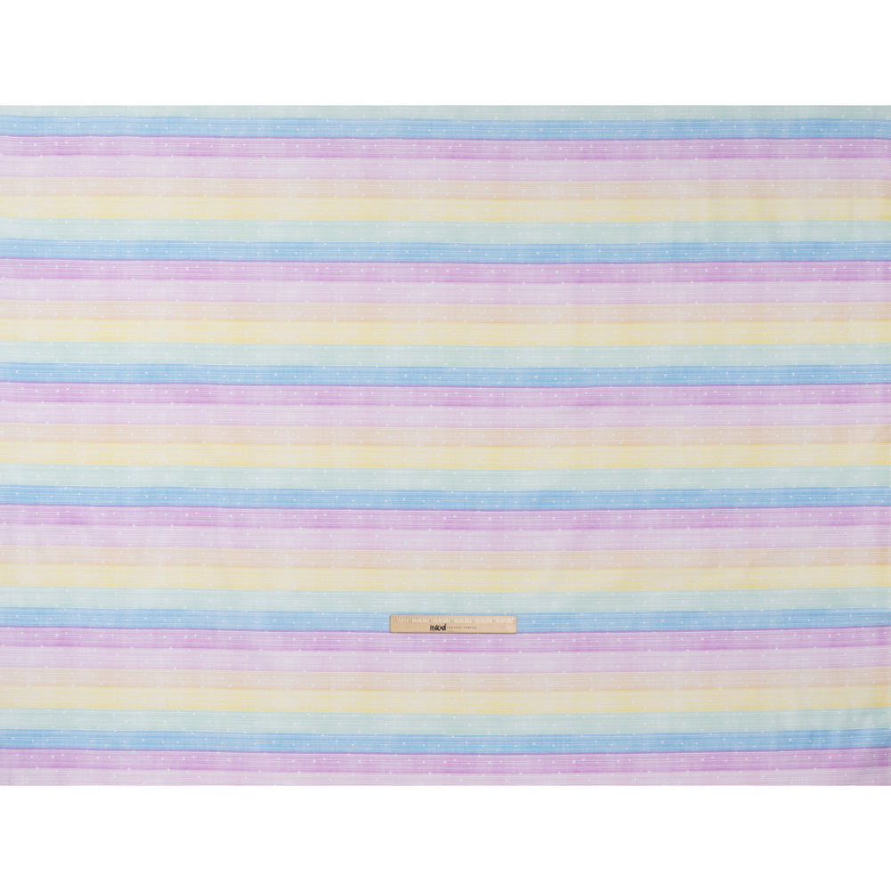 Printed Quilting Cotton by Ghazal Razavi for FIGO Studio - Pastel Rainbow and White Icing Stripes and Dots - Dovetail Collection