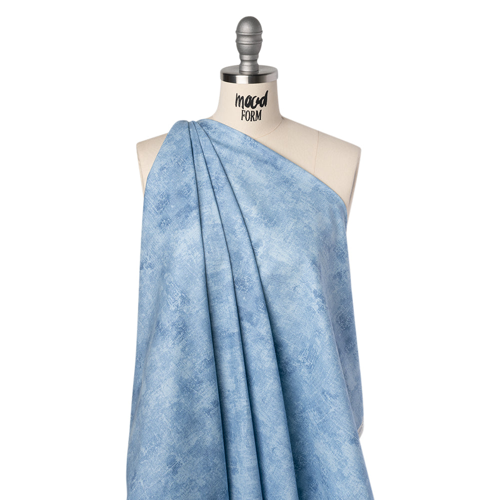 Printed Quilting Cotton by Northcott - Stonewash Denim Painterly Texture - Canvas Collection