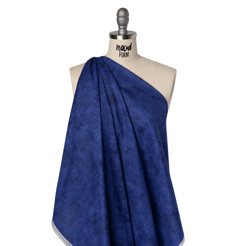 Printed Quilting Cotton by Northcott - Indigo Painterly Texture - Canvas Collection