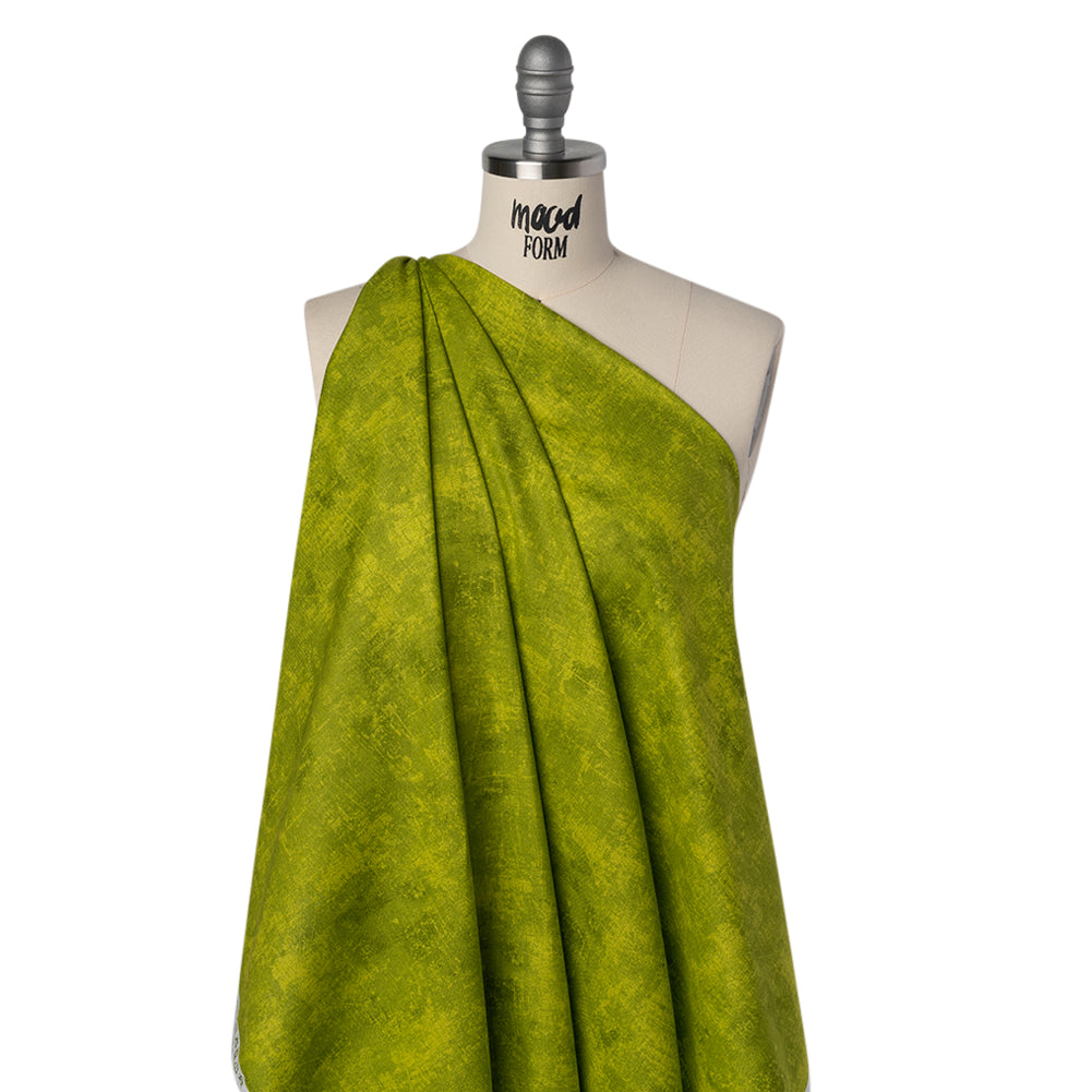 Printed Quilting Cotton by Northcott - Chartreuse Painterly Texture - Canvas Collection