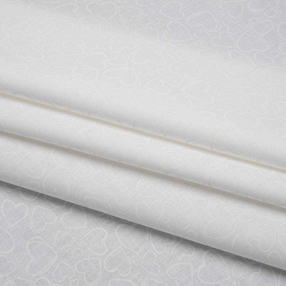 Printed Quilting Cotton by Patrick Lose for Northcott - White on White Doodle Hearts - Basically Black & White Collection