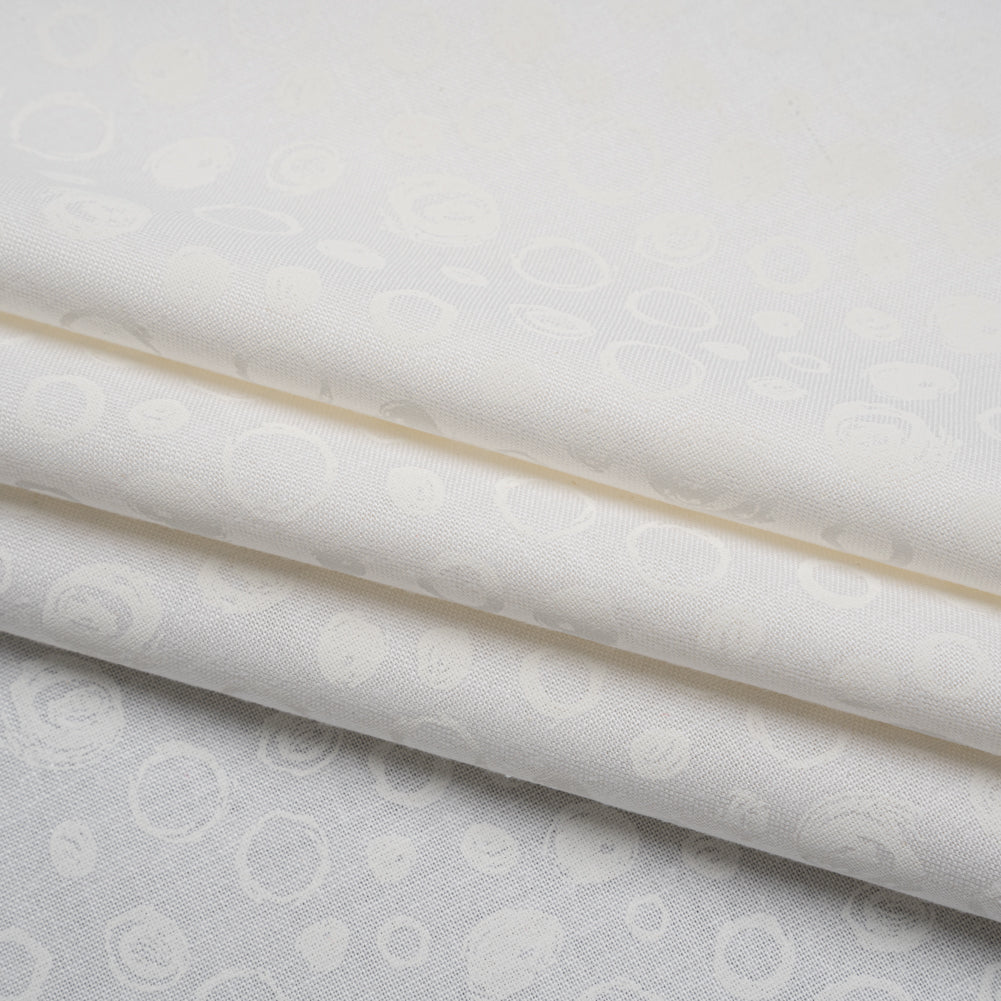 Printed Quilting Cotton by Patrick Lose for Northcott - White on White Scribble Spots - Basically Black & White Collection