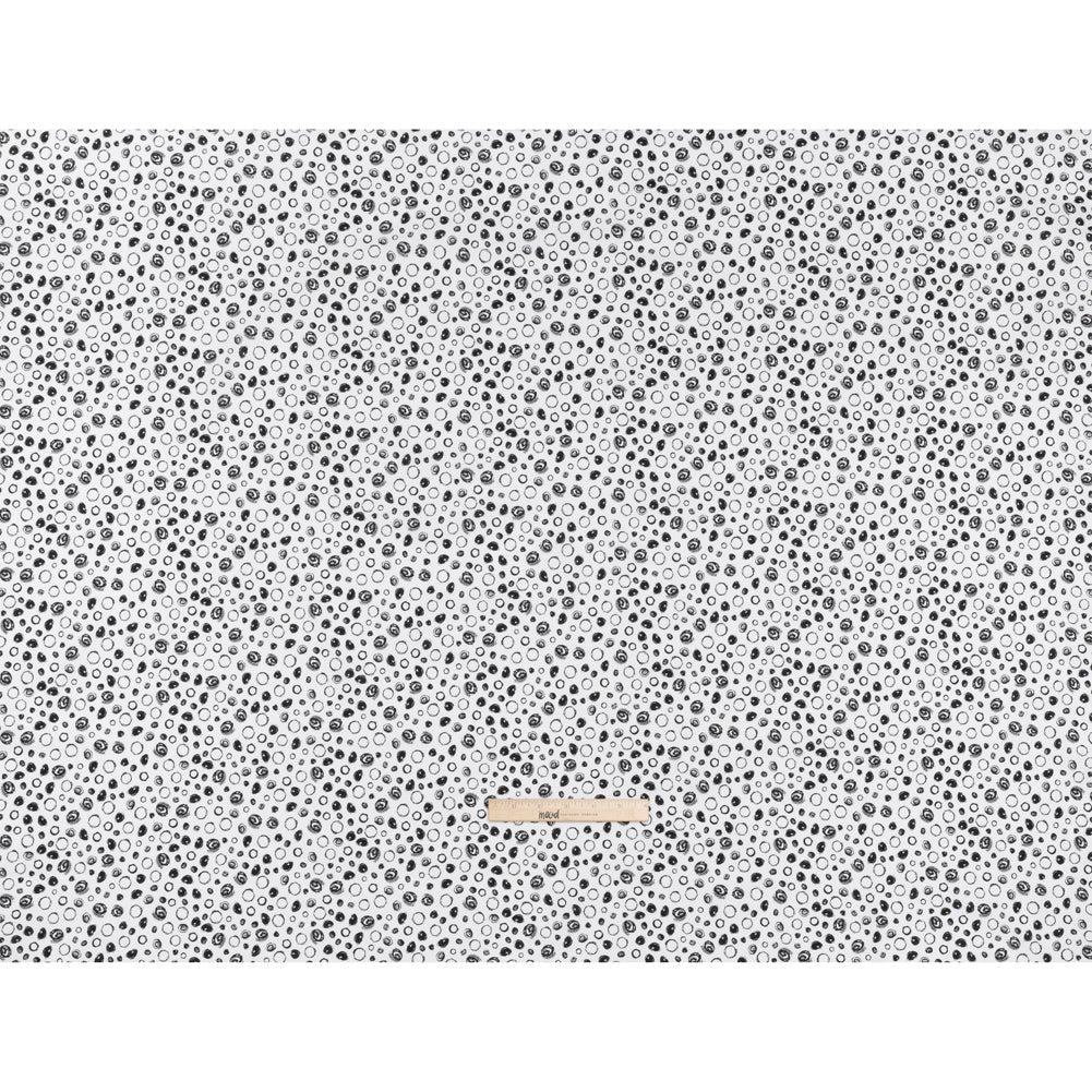 Printed Quilting Cotton by Patrick Lose for Northcott - Black on White Scribble Spots - Basically Black & White Collection